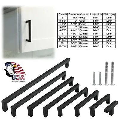 Black Kitchen Square Corner Cabinet Handles Drawer Pulls Knobs Stainless Steel • $225.88