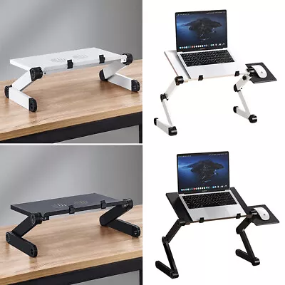 Cooling Laptop Stand Desk Table Adjustable Folding Computer Table Sofa Lap Tray • £17.95