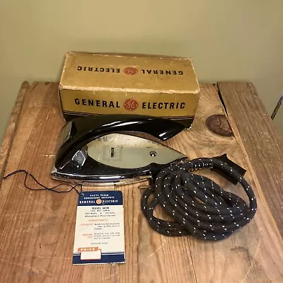 VINTAGE TRAVEL IRON GENERAL ELECTRIC GE MODEL W/Original Box And Warranty Card • $20.36