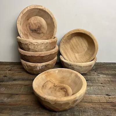 Small Wooden Dough Bowl - Hand Carved Wooden Dish - Rustic Bowl - £18 Each • £18