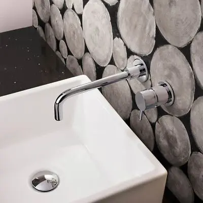 Modern Wall Mounted Bathroom Basin Sink 1 Handle Mixer Tap Chrome | Reed • £32.99