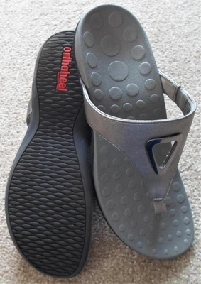£31.72 • Buy Orthaheel Vionic Yara Thong Flip Flop Pewter / Silver Orthotic Sandals Size 11