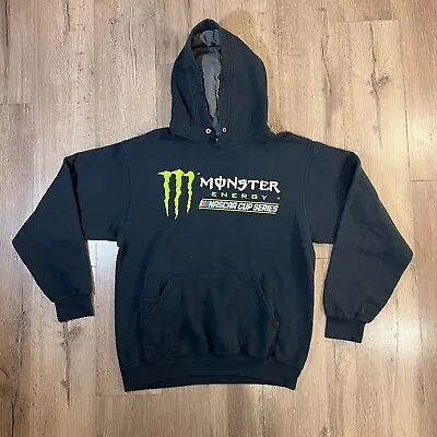 Monster Energy Nascar Hoodie Mens Medium Black Y2K Streetwear Graphic Racing • $29.95