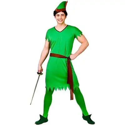 £10.49 • Buy Wicked Costumes Storybook Robin Hood Lost Boy Men's Fancy Dress Costume