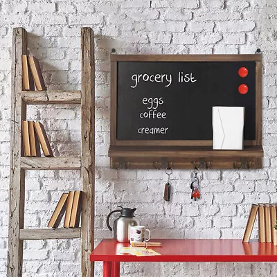 Vintage Wooden Chalk Board Sign Blackboard Hanging Wall Message Board Kitchen De • £18.91