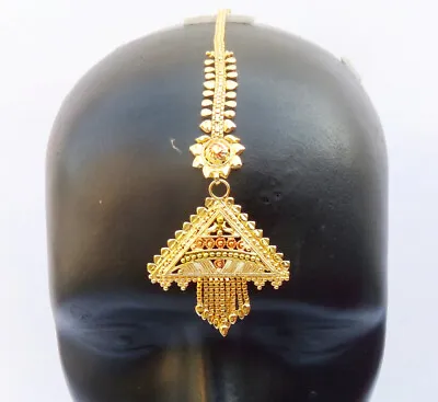 Ethnic Matha Patti South Indian Wedding Fashion Jewelry Forehead Manng Tikka  • $16.87