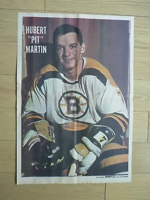 Vintage  Rare Poster 1967 Hubert Pit Martin  Boston Bruins  • $16.02