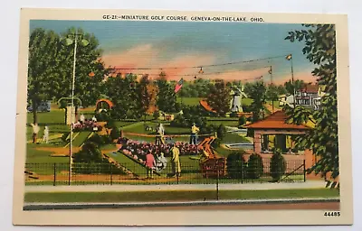 Geneva On The Lake OH-Ohio Miniature Golf Course Vintage Linen Postcard One Cent • $8