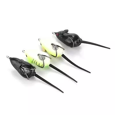 4Pack Large Soft Rubber Mouse Fishing Lures Baits Top Water Tackle Hooks Bait F • $5.04