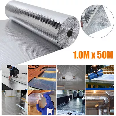1M Wide 5M-50M Insulation Foil Metal Shed Bubble Aluminium Loft Caravan Wall • £11.99