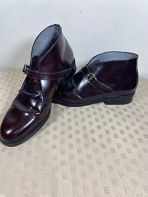 Stuart McGuire Mens 60121 Brown Leather Monk Strap Ankle Boots Dress Size 11D • $24.99