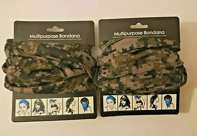 2 Pack Multi-use Face Mask Tube Scarf Bandana Head Neck Gaiter Snood Camo • $6.99