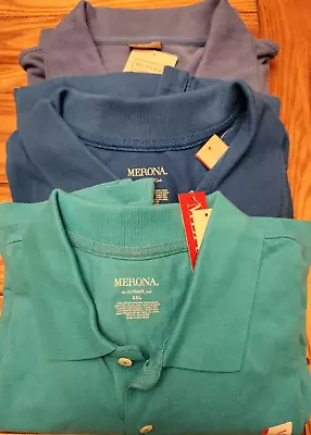 Merona Ultimate Polo Shirts Men's XXL NEVER WORN W/Tags Blue- 3 Different Shades • $30