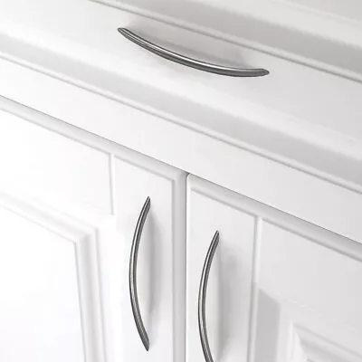 Modern Arch Pull Handles Kitchen/Bathroom Cabinet Hardware Brushed Nickel • $3.50