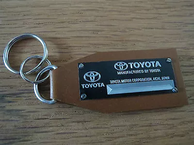 Vintage Toyota Data Plate Leather Keychain Camry Supra MR2 Corolla Celica Corona • $19.95