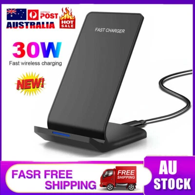 $15.86 • Buy 30W Qi Wireless Charger Fast Charging Stand Dock Fr IPhone 8 XR 11 12 13 Pro Max
