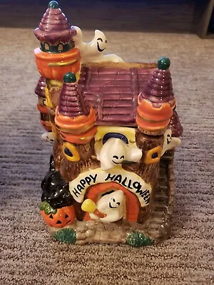 Vintage Fitz And Floyd Hand Painted Halloween House Cookie Jar *Rare* • $100