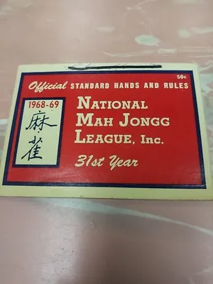 1968-69  National Mah Jongg League Official Standard Hand And Rules Card • $24.99
