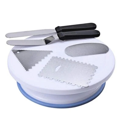 £10.34 • Buy 6PCS Cake Turntable Cake Stand Spatula Scraper DIY Cake Decorating Supplies Kit 