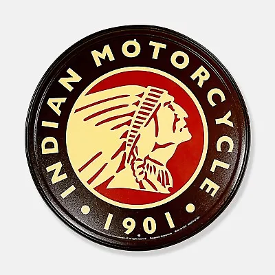 11.75  Indian Motorcycle 1901 Logo Embossed Tin Metal Sign - SIGNBOX • $16.99