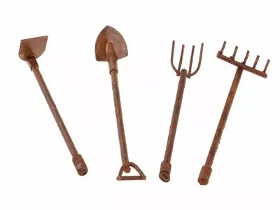 Miniature Dollhouse Fairy Garden Rustic Garden Tools - Set Of 4 - Buy 3 Save $5 • $8.50