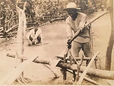 Real Photo RPPC ~ Man Weaves On Loom Made From Tree Branches ~ Southeast Asia • $15.99