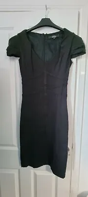 £18.99 • Buy Star Julien Macdonald Smart Black Panel Trim Stretchy Wiggle Bodycon Shift Dress