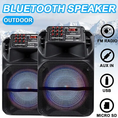 9000W Portable Bluetooth Speaker Sub Woofer Heavy Bass Sound Party System & Mic • $95.99