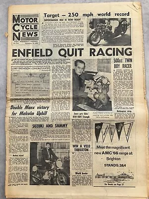 Motor Cycle News - 15 September 1965 - Yamaha Sport 80 CB450- Vintage Newspaper • £8.99