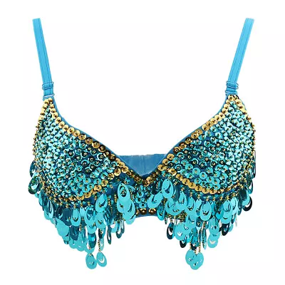 £17.96 • Buy Womens Belly Dance Sequin Beaded Bra   Samba Dancing Show Costume