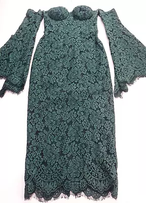 Green Lace Elle Zeitoune Dress / Size 6 • $49.95