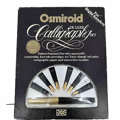 Osmiroid DeLuxe Calligraphy 22kt 6 Nib Fountain Pen Set Preowned Vintage Set RH • $39.99