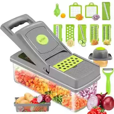 Vegetable Chopper Salad Fruit Vegetable Cutter Food Dice Slicer Peeler Uk • £11.99