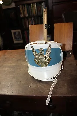 Vintage US Marching Band Helmet Hat Light Blue Fruhauf Crossville TN • $20