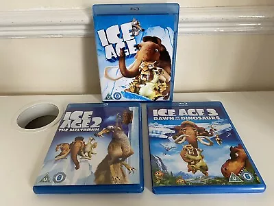 Ice Age 1-3 Trilogy Set Blu Ray 3 Movies Kids Films Animated • £5.99