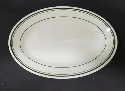 Vintage Jackson Vitrified China Green Stripe Platter Restaurant Ware NOS  8 1/4 • $7