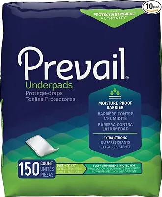 $42.45 • Buy Prevail Total Care Disposable Underpads Fluff 23X36  / 150 Pads