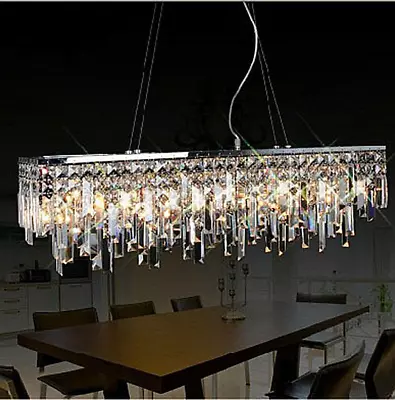 Luxury Modern Rectangle LED Crystal Dining Room Chandelier Lamp Ceiling Fixture • $424.15