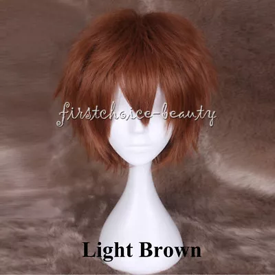 Short Anime Full Hair Wig Male Female Cosplay Costume Straight Synthetic Party • $15.58