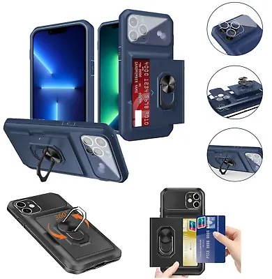 £7.99 • Buy Case For Iphone 13 12 11 14 Max 8 7 Shockproof Card Pocket Ring Case For Iphone