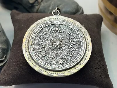 Rare Taxco 85 Mexican Aztec Mayan Calendar 2.25  Cultural Pendant 39.40 Grams • $330