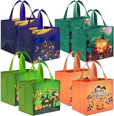 8x Halloween Trick Or Treat Bags Halloween Sweets Non-Woven Tote Bag Party Decor • £4.95