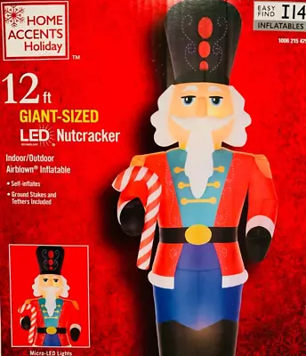 Giant New 12 Feet Tall Classical Christmas Nutcracker Led Inflatable By Gemmy • $189.99