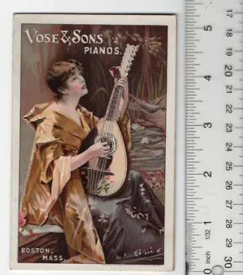 Vose & Sons Pianos Booklet Mandolin Victorian Trade Card 3 X5  VTC-XE296 • $29.60