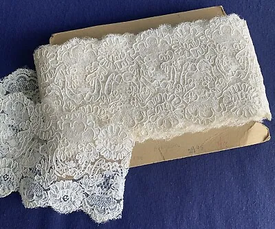 Gorgeous Vintage French Alencon Venise Embroidery Lace Trim  10 Yds X 5.75  Wide • $139.99