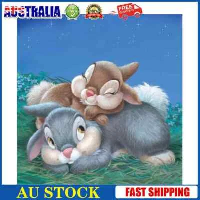 $10.81 • Buy Full Round Drill Mosaic DIY 5D Two Rabbits Kit Home Decoration Diamond Painting