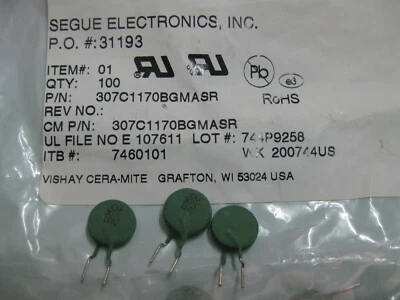 $7 • Buy 10X 307C1170BGMASR 10 Ohm PTC Thermistors Motor Start Pellets