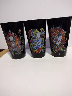 Ed Hardy Vinatage 3pack Tall Glasses • $30