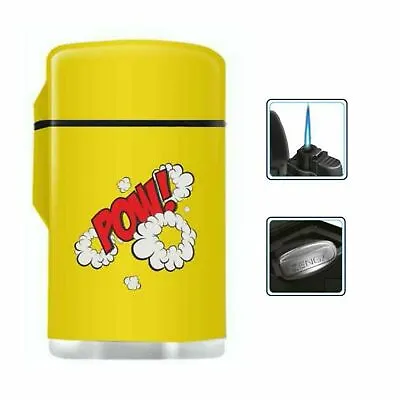 £4.99 • Buy Yellow Rubber Maxi Jet Zenga Lighter, Refillable Lighter, Windproof - POW ZL-10