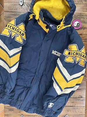 Vintage 90s Michigan Wolverines Starter  Parka Jacket • $115